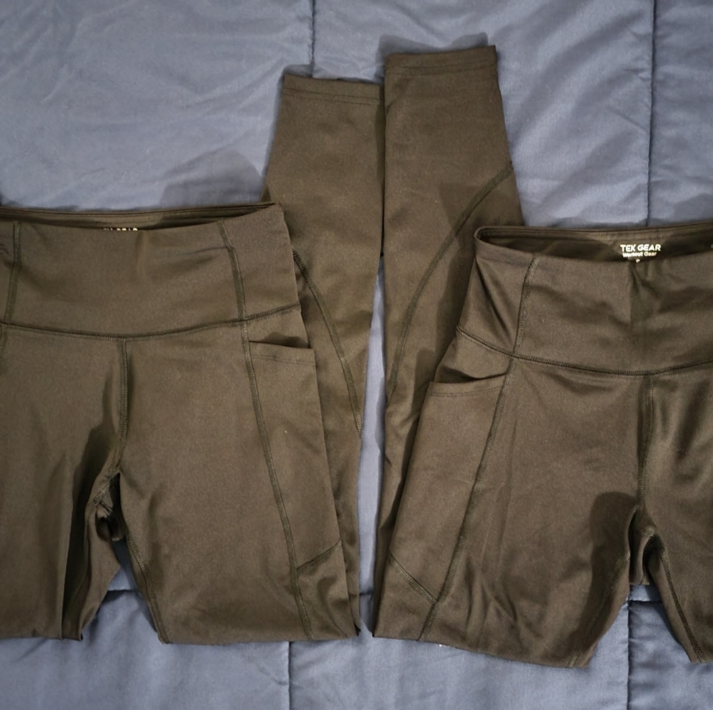Tek Gear High Rise Pocket Leggings bundle of 2